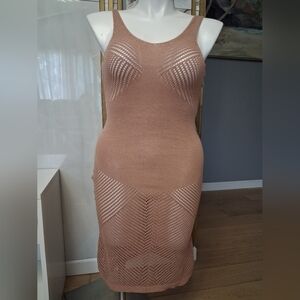 Knit Sleeveless Dress in Tan